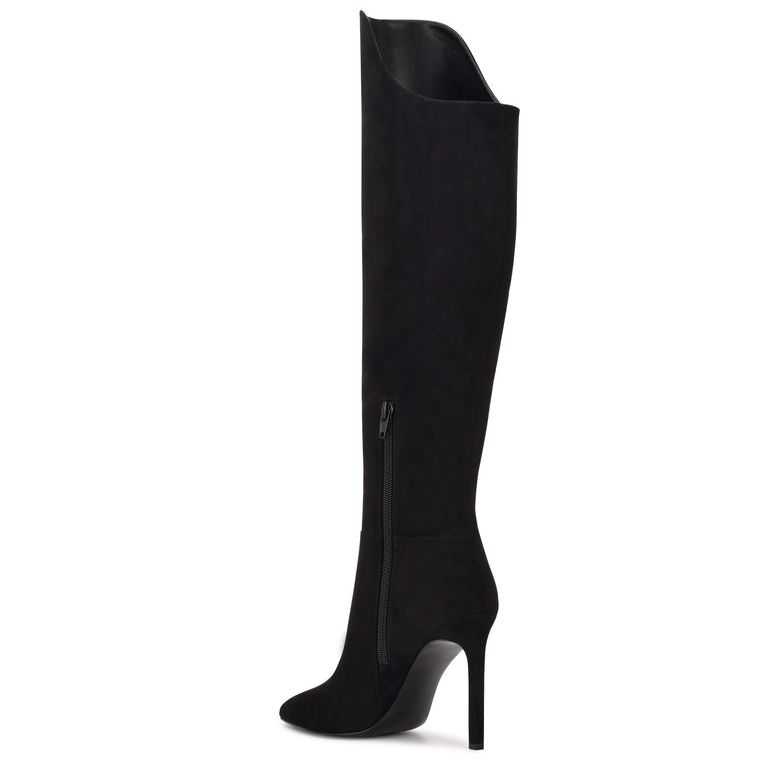 Nine West Teleena Anchos Calf Boots Negras | 3701-VUBPK