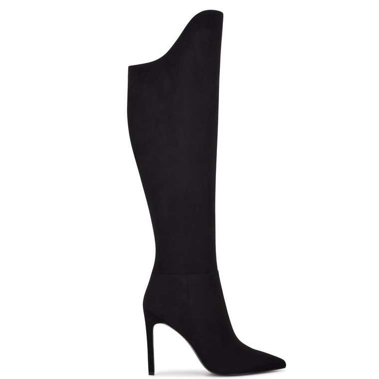 Nine West Teleena Anchos Calf Boots Negras | 3701-VUBPK