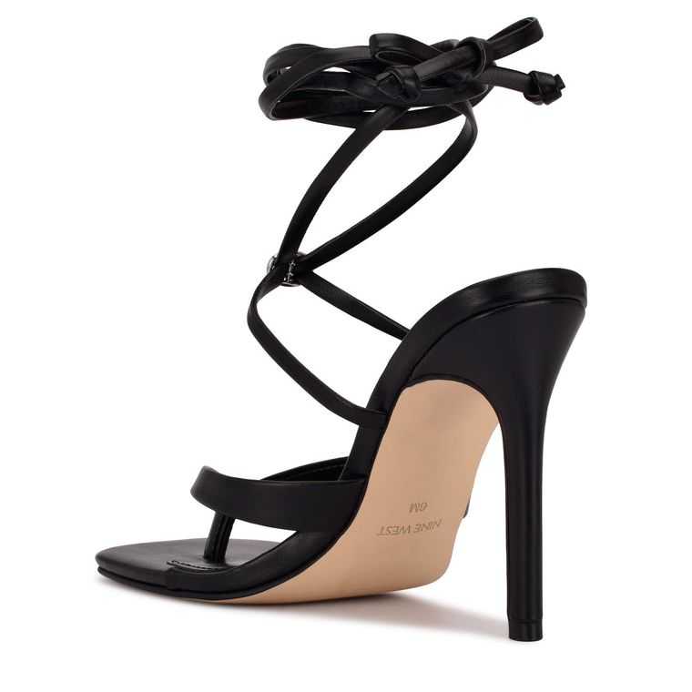 Nine West Terrie Ankle Wrap Sandals Negras | 5910-GOCWF