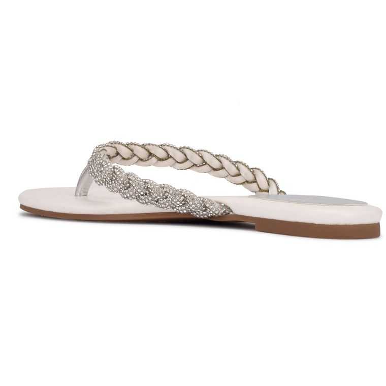 Nine West Tinee Chanclas Sandals Blancas | 4253-UBDGH