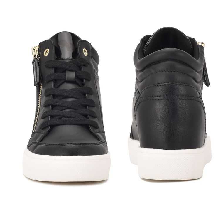 Nine West Tons High Top Hidden Wedge Negras | 5961-JKFNO