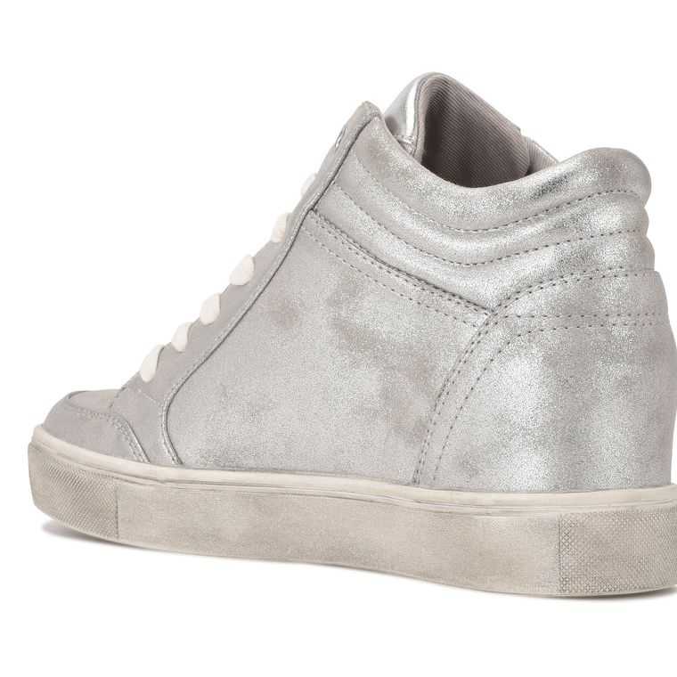 Nine West Tons High Top Hidden Wedge Plateadas | 4052-CXZLO