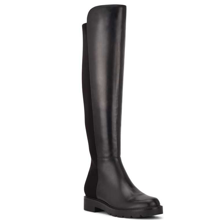 Nine West Tread Over The Knee Lug Sole Negras | 3480-GCHOT