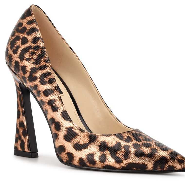 Nine West Trendz Pointy Puntera Pumps Metal Leopardo | 3608-DGFNX