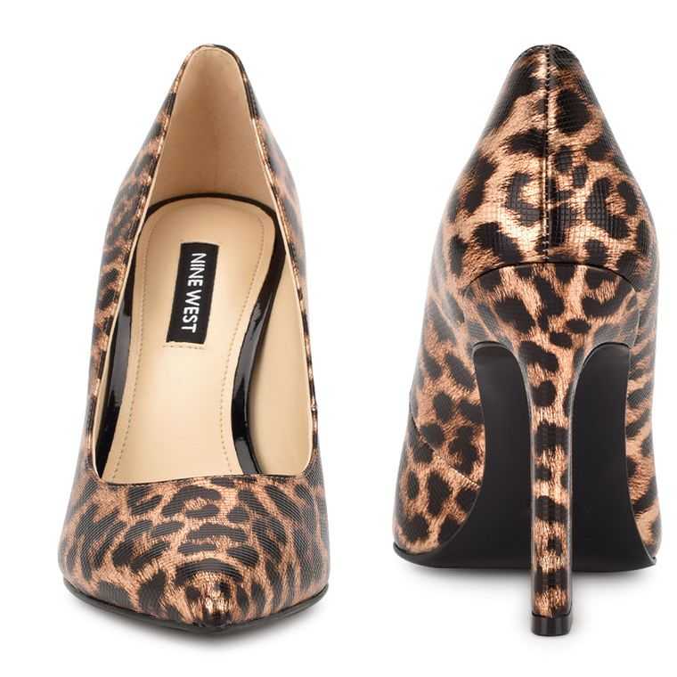 Nine West Trendz Pointy Puntera Pumps Metal Leopardo | 3608-DGFNX