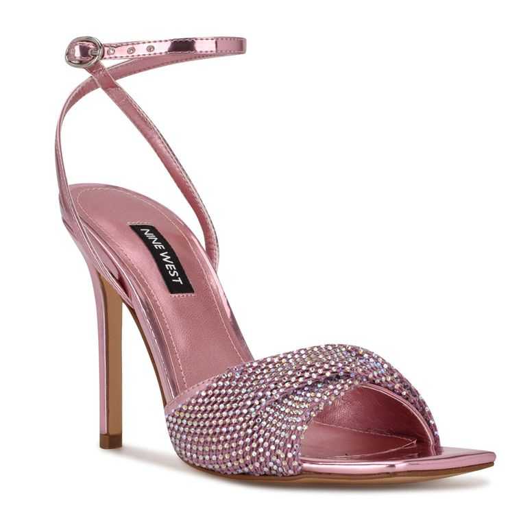 Nine West Twinkle Tacón Vestido Sandals Rosas Claro | 0169-IZLBN