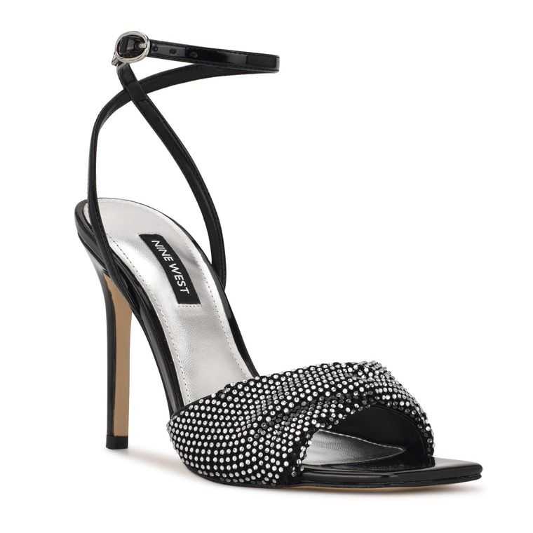 Nine West Twinkle Tacón Vestido Sandals Negras | 4937-VARDS