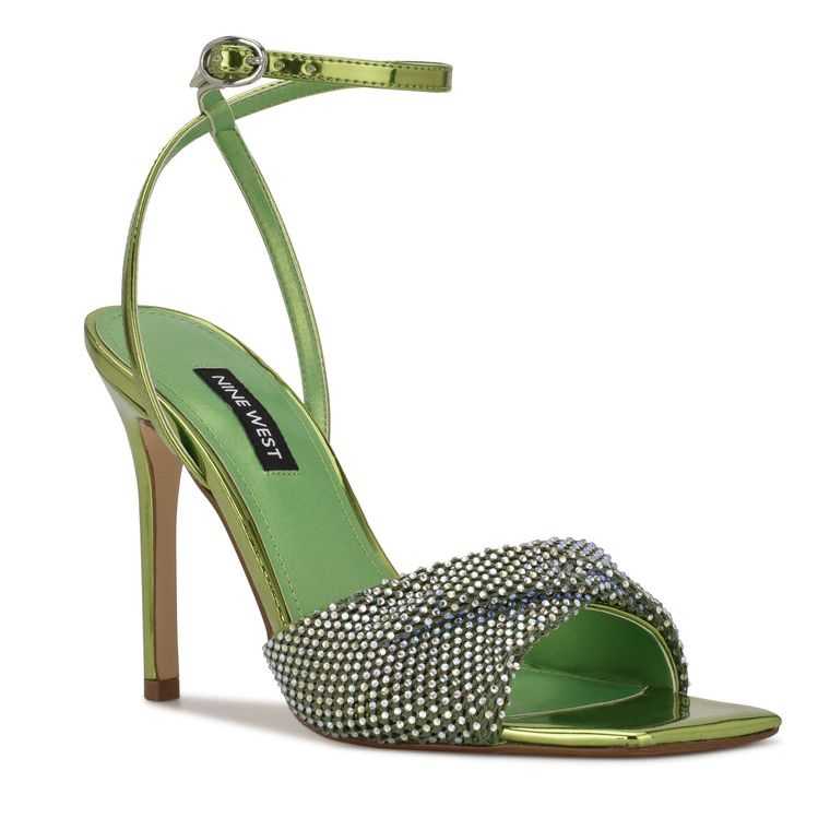 Nine West Twinkle Tacón Vestido Sandals Verde Claro | 5769-DLSOE