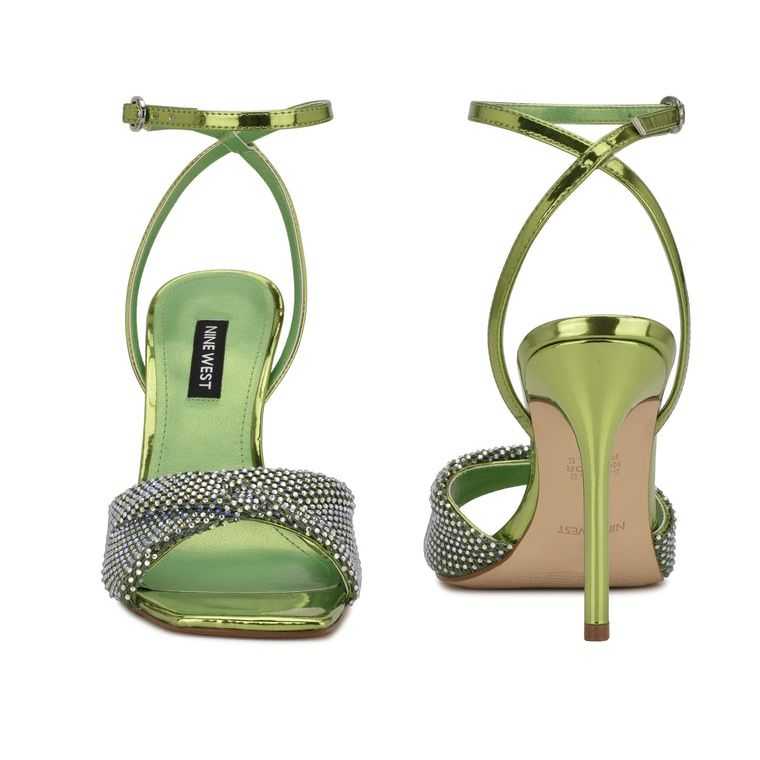 Nine West Twinkle Tacón Vestido Sandals Verde Claro | 5769-DLSOE