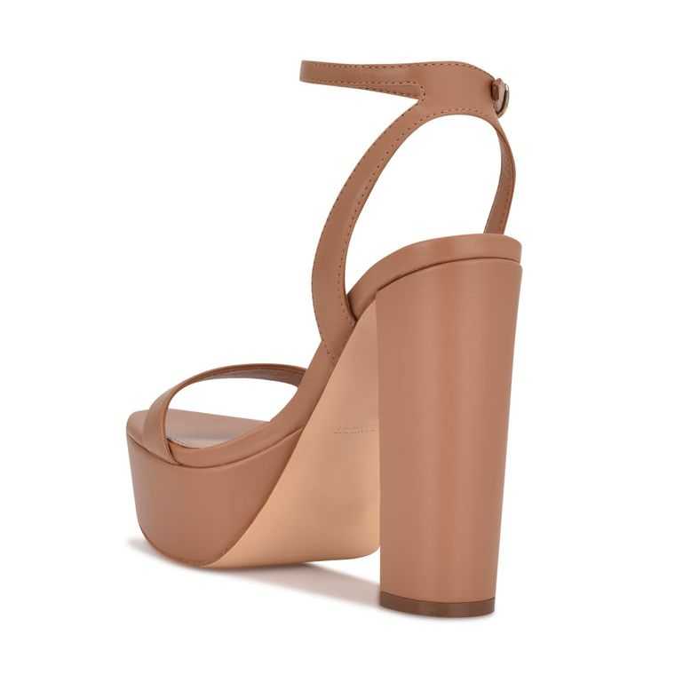 Nine West Uknow Plataforma Vestido Sandals Marrones Claro | 5314-ZJUXD