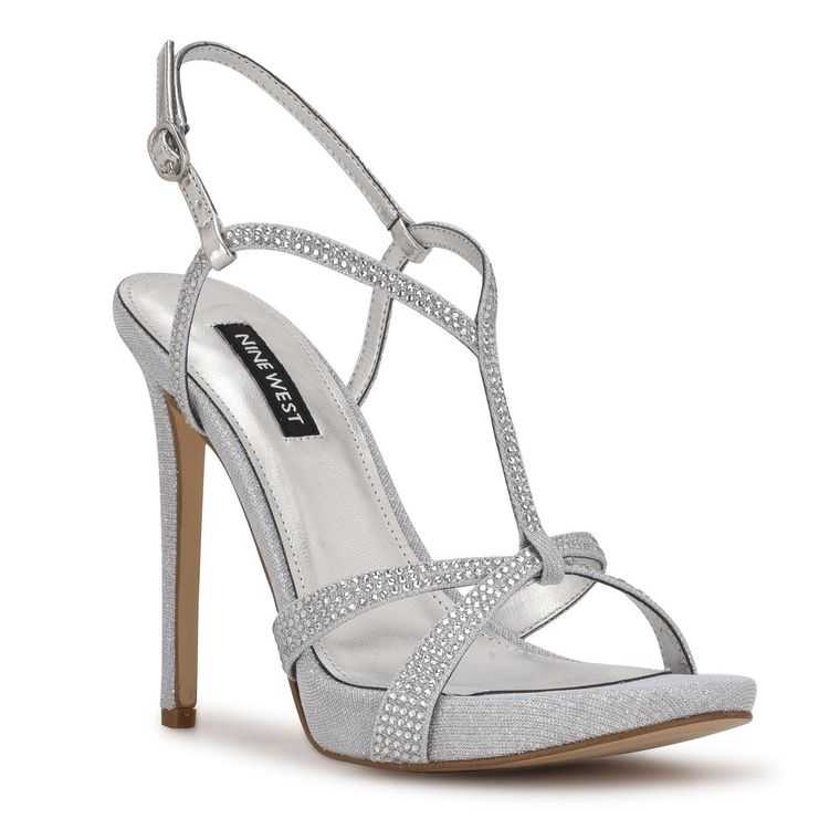 Nine West Ulliy Vestido Sandals Plateadas | 6948-OWLFC