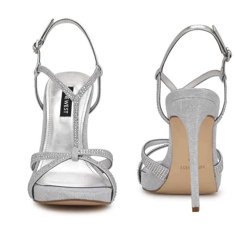 Nine West Ulliy Vestido Sandals Plateadas | 6948-OWLFC