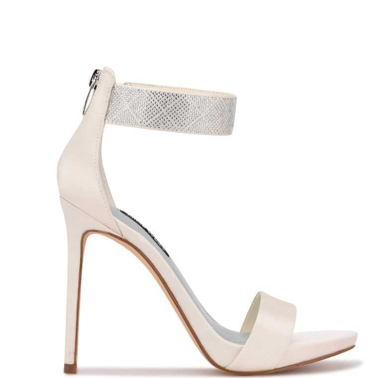 Nine West Utell Ankle Correa Sandals Blancas | 0483-YMGLC