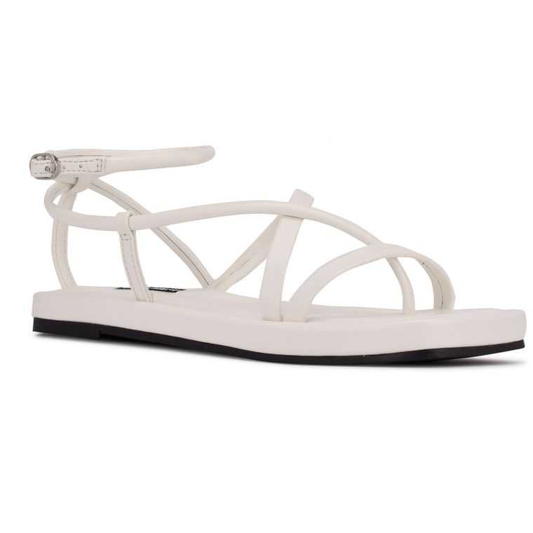 Nine West Waren Tiras Sandals Blancas | 0926-WPMEZ