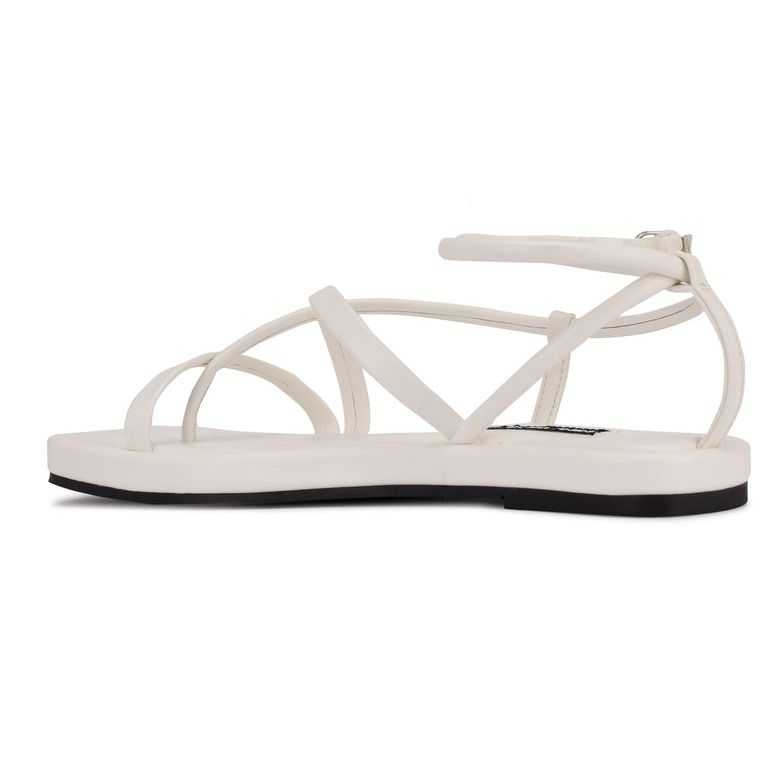 Nine West Waren Tiras Sandals Blancas | 0926-WPMEZ