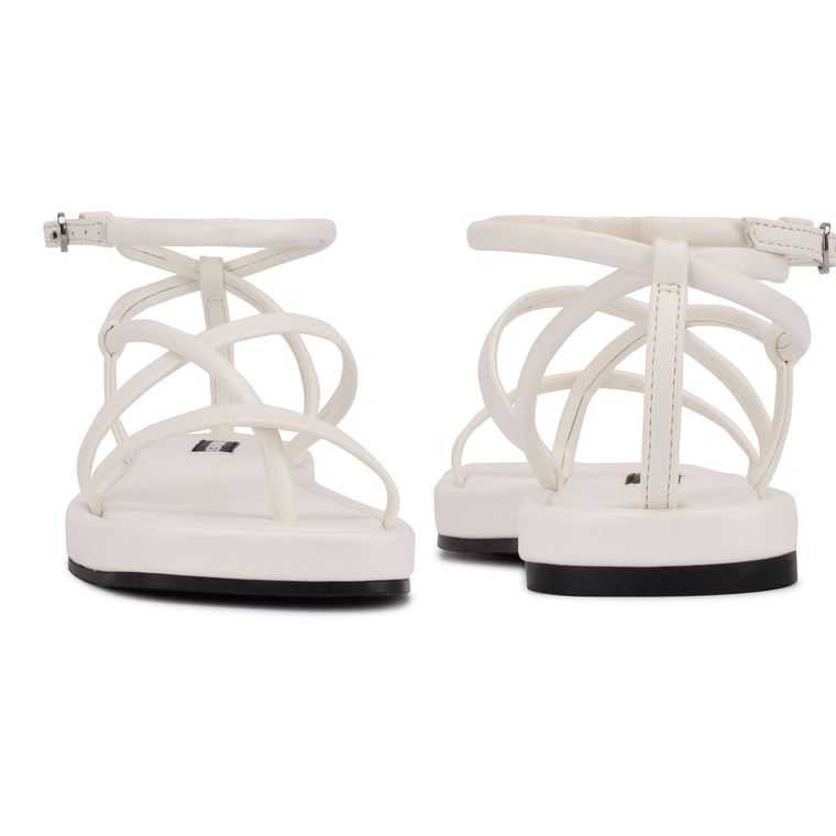 Nine West Waren Tiras Sandals Blancas | 0926-WPMEZ