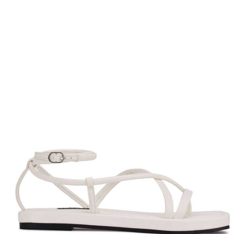 Nine West Waren Tiras Sandals Blancas | 0926-WPMEZ