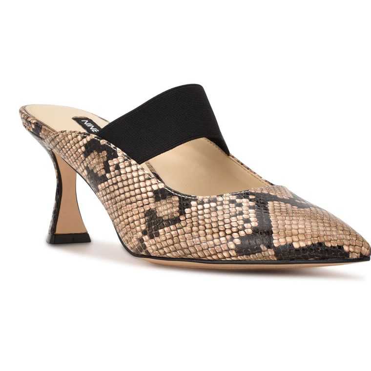 Nine West Watchit Pointy Puntera Mules | 3168-CTFPQ