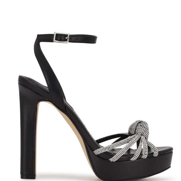 Nine West Wowzz Plataforma Vestido Sandals Negras | 1245-CTIWU