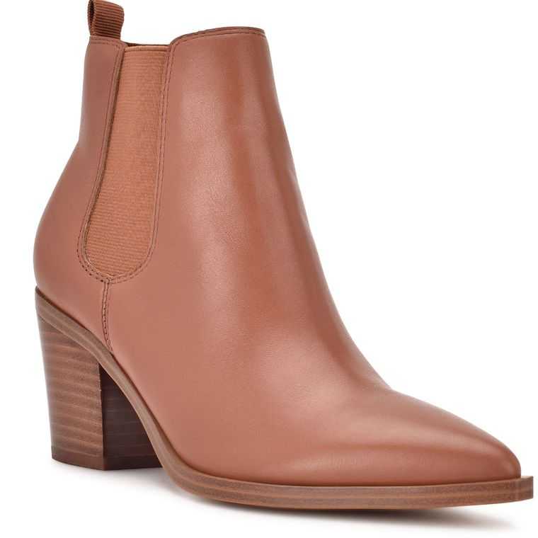 Nine West Wyllis Block Booties Cafe | 2384-UWYDR