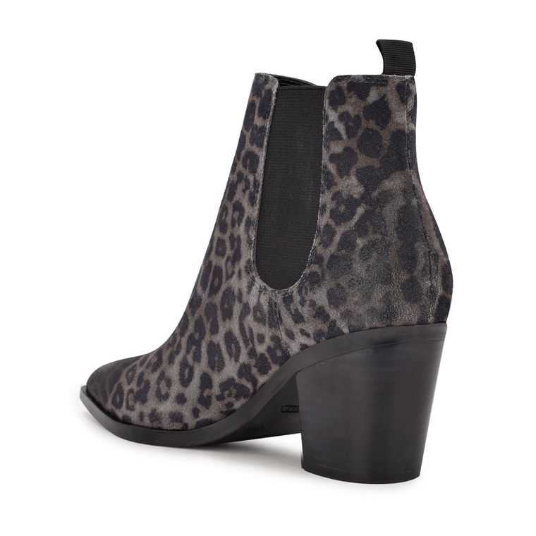 Nine West Wyllis Block Booties Gris Leopardo | 5397-YHQEK