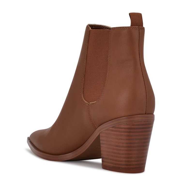 Nine West Wyllis Block Booties Marrones | 6579-CRWNB