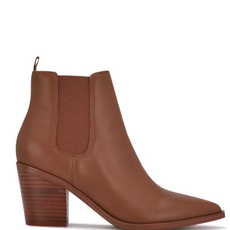 Nine West Wyllis Block Booties Marrones | 6579-CRWNB