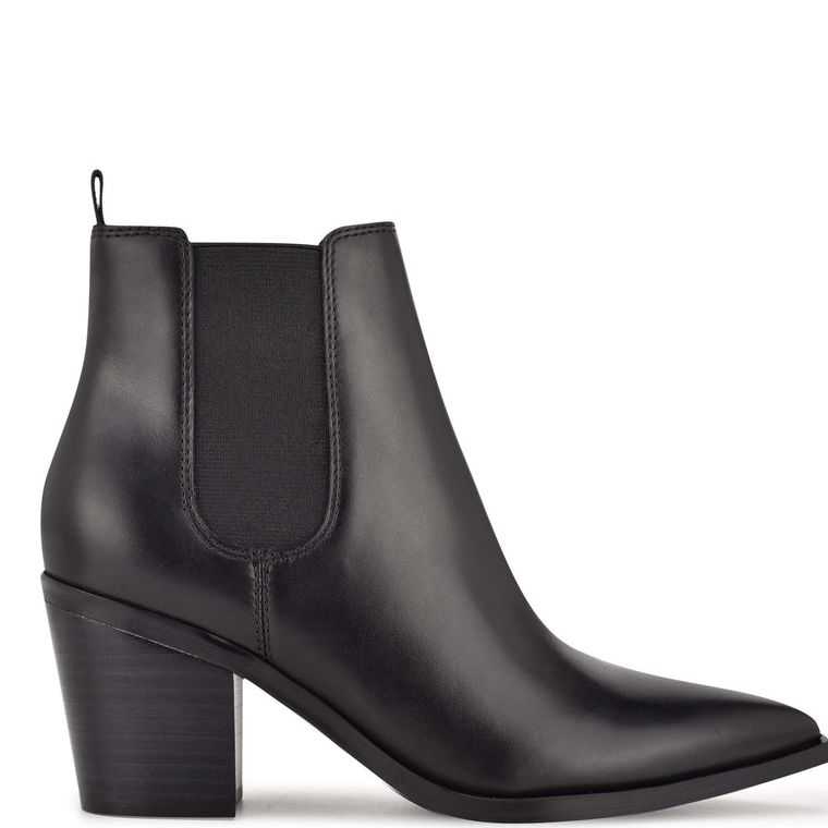 Nine West Wyllis Block Booties Negras | 5607-XNCLR