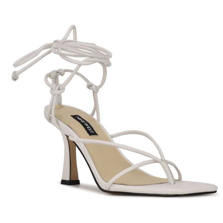 Nine West Yarin Ankle Wrap Sandal Blancas | 0674-ROLNW