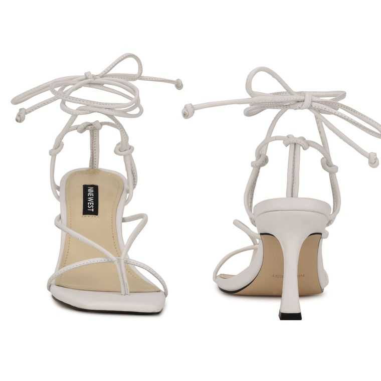 Nine West Yarin Ankle Wrap Sandal Blancas | 0674-ROLNW