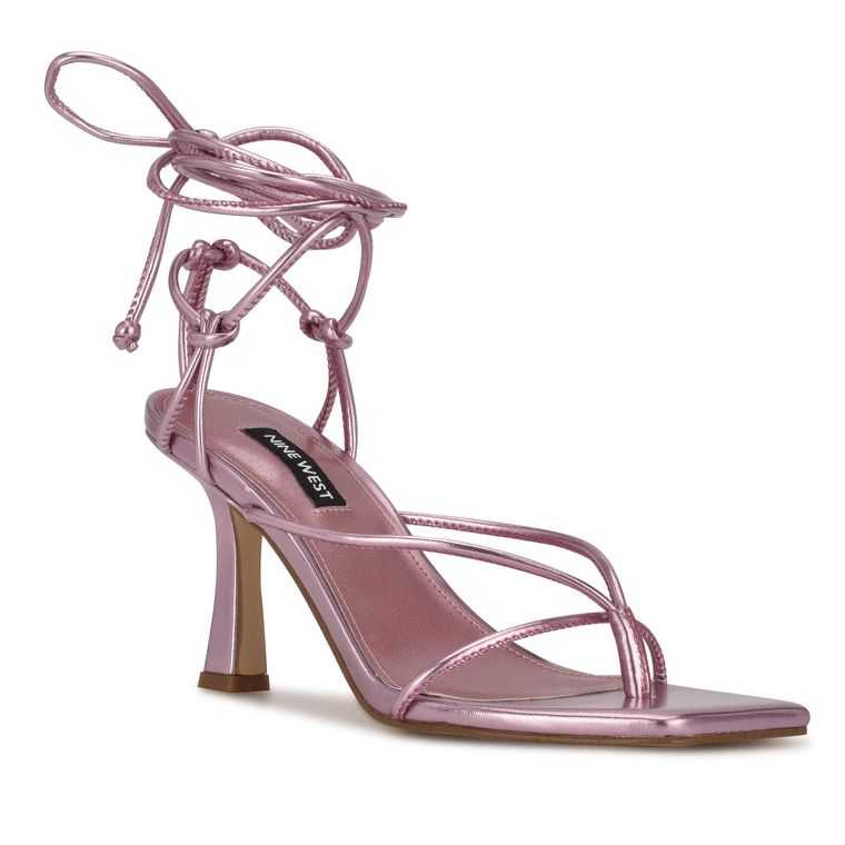 Nine West Yarin Ankle Wrap Sandal Rosas Metal | 1829-QCVTS