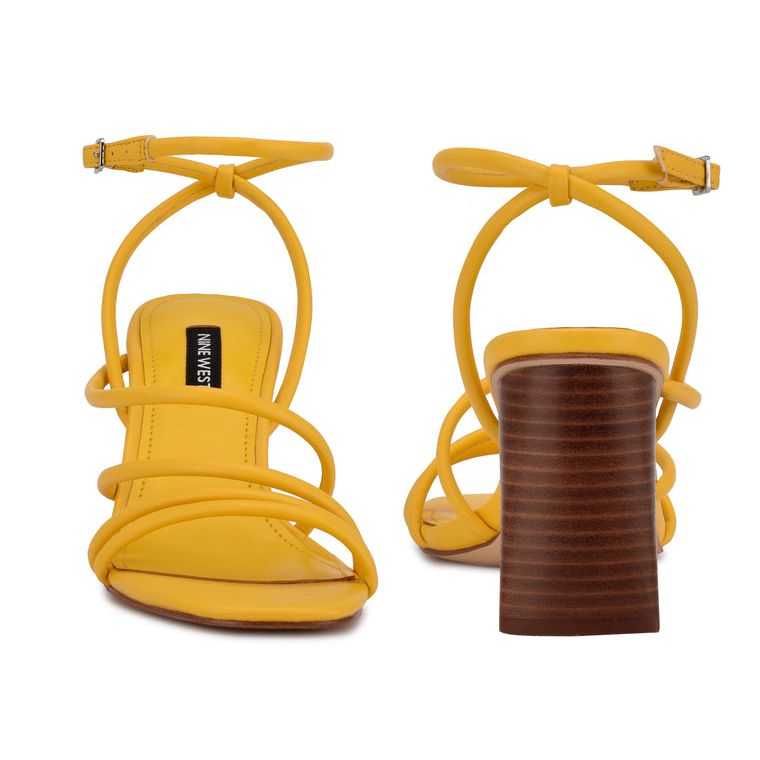 Nine West Yeap Tacón Chanclas Sandals Amarillo | 2716-MAVBR