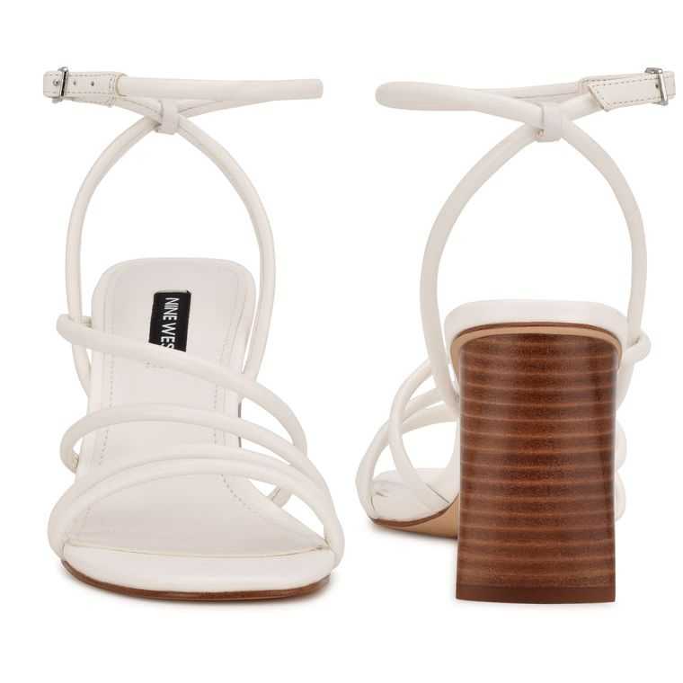 Nine West Yeap Tacón Chanclas Sandals Blancas | 2931-VOIUT