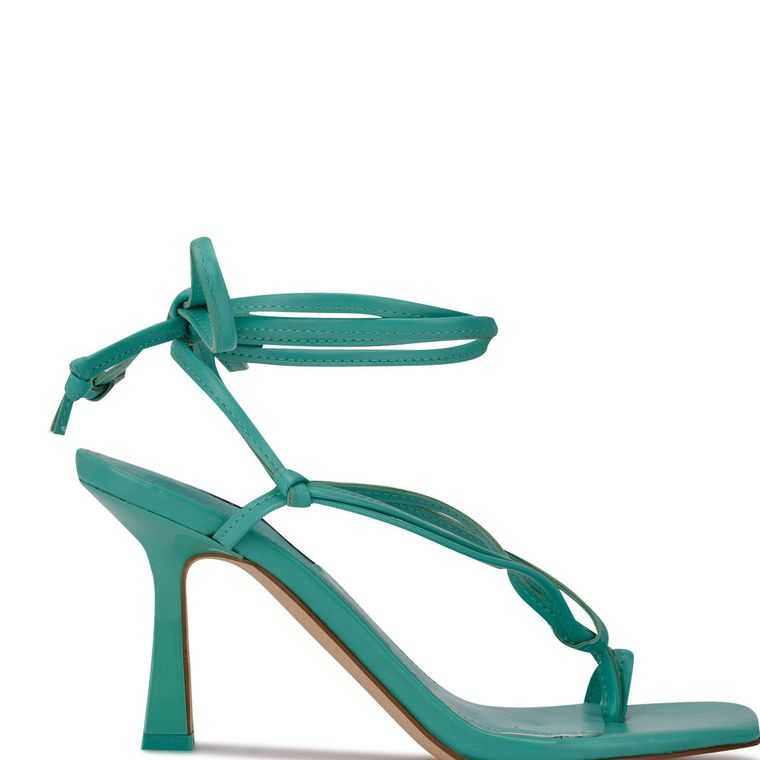 Nine West Yippie Ankle Wrap Sandal Turquesa | 7180-GCKJH