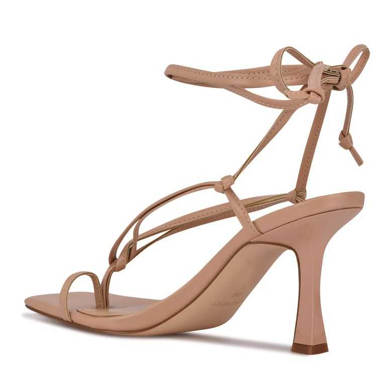 Nine West Yippie Ankle Wrap Tacón Rosas | 2971-GNWUK