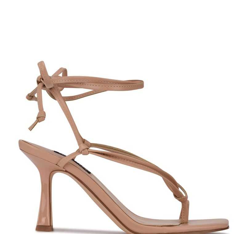 Nine West Yippie Ankle Wrap Tacón Rosas | 2971-GNWUK