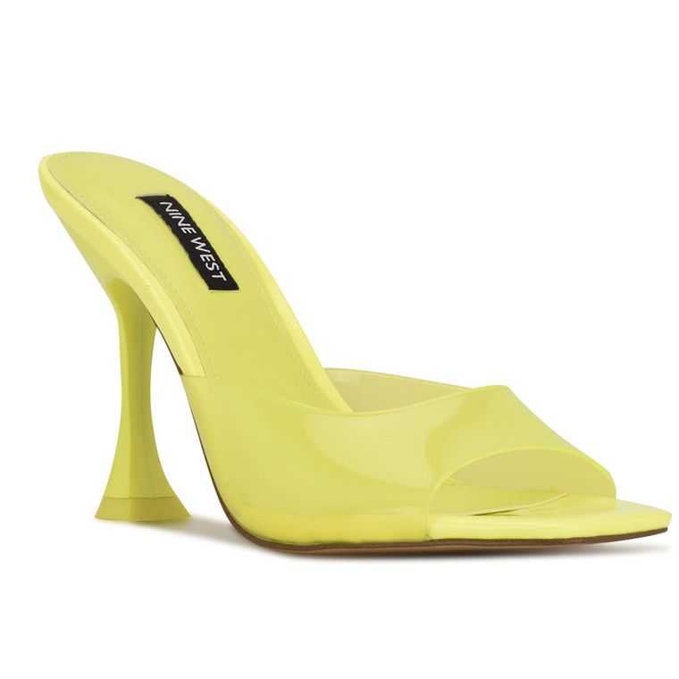 Nine West Zooza Tacón Chanclas Amarillo | 6932-MSJFD