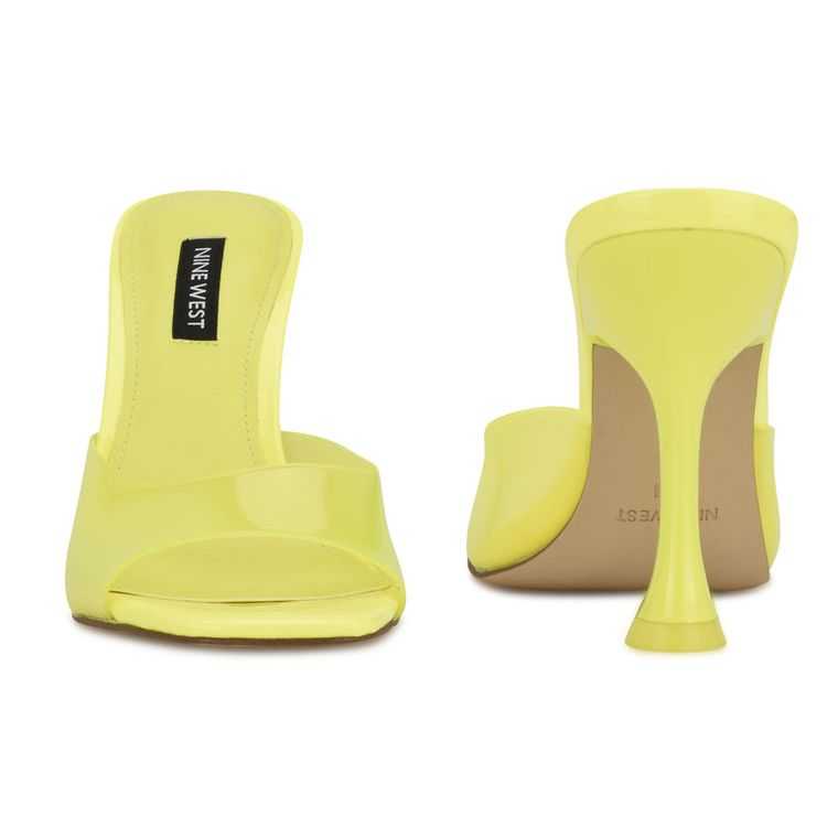 Nine West Zooza Tacón Chanclas Amarillo | 6932-MSJFD