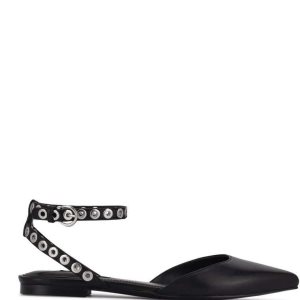 Nine West Brez Ankle Correa Pointy Puntera Negras | 1067-RENYJ