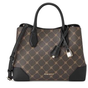 Nine West Brooklyn Jet Set Satchel Marrones Negras | 0823-BDHFT