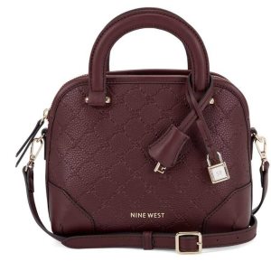 Nine West Brooklyn Mini Dome Satchel Burdeos | 0718-TGICQ