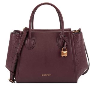 Nine West Camden Jet Set Satchel Burdeos | 2174-RFKLZ