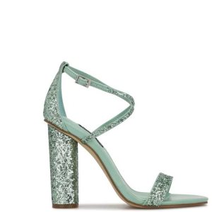 Nine West Celebra Sandals Turquesa Claro | 3846-MPJLW