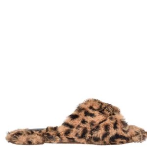 Nine West Cozy Chanclas Sandals Beige Leopardo | 3215-MUQCE