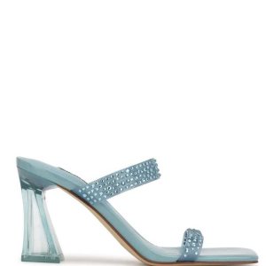 Nine West Darla Tacón Chanclas Sandals Azules | 4516-MBHSN