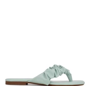 Nine West Daxx Planos Chanclas Sandals Verde Menta | 6830-YXOBQ