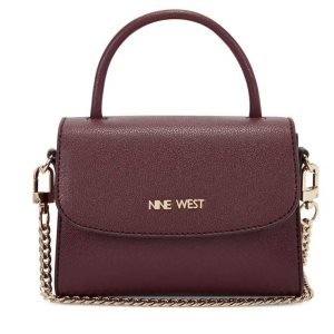 Nine West Dayle Mini Top Handle Flap Burdeos | 0621-GUXZS