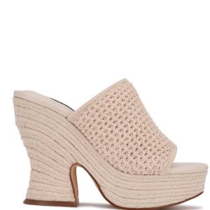 Nine West Fefee Plataforma Chanclas Sandals Creme | 7340-DHLCV