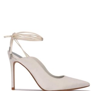 Nine West Feya Ankle Wrap Vestido Pumps Blancas | 3217-PFODT