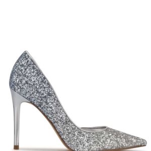 Nine West Folowe d'Orsay Pointy Puntera Pumps Azules Plateadas | 1573-FTMON